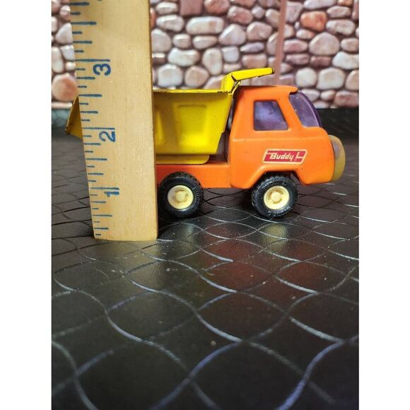Buddy L Small Dump Truck - Orange & Yellow  Made in Japan #B13 - Picture 9 of 9